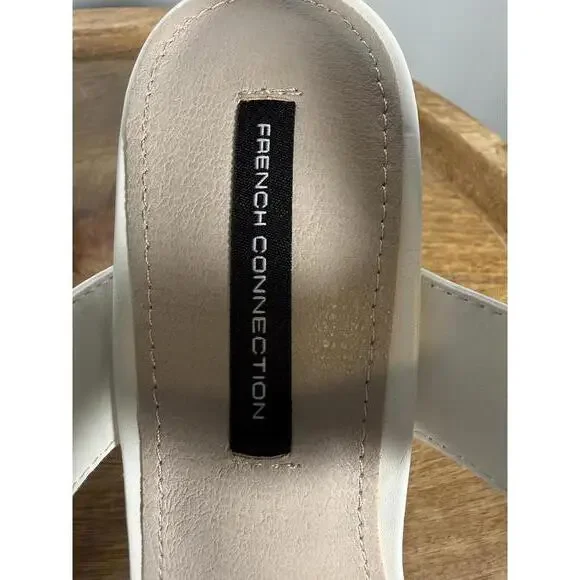 French Connection Women's Dakota Block Heel Sandals White/Black Size 9.5 NWB - Picture 8 of 14